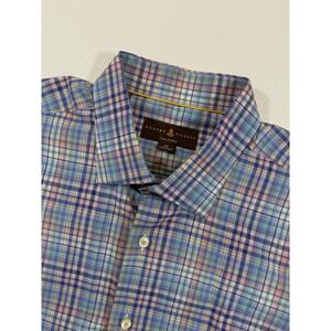 Robert Talbott Shirt Mens XL Multicolor Plaid Tailored Made Portugal